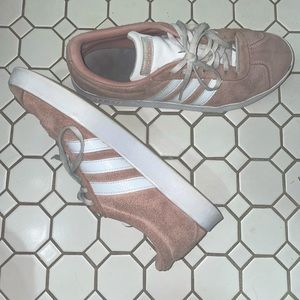 pink adidas sneakers! gently worn